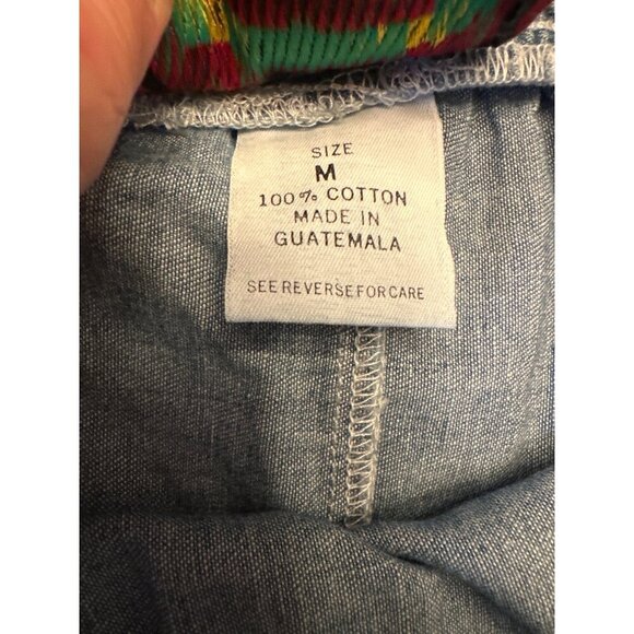 J.G. Hook Banswear Womens Tiered Ruffle Hem Chambray Skirt M 100% Cotton Guatema - Picture 4 of 5